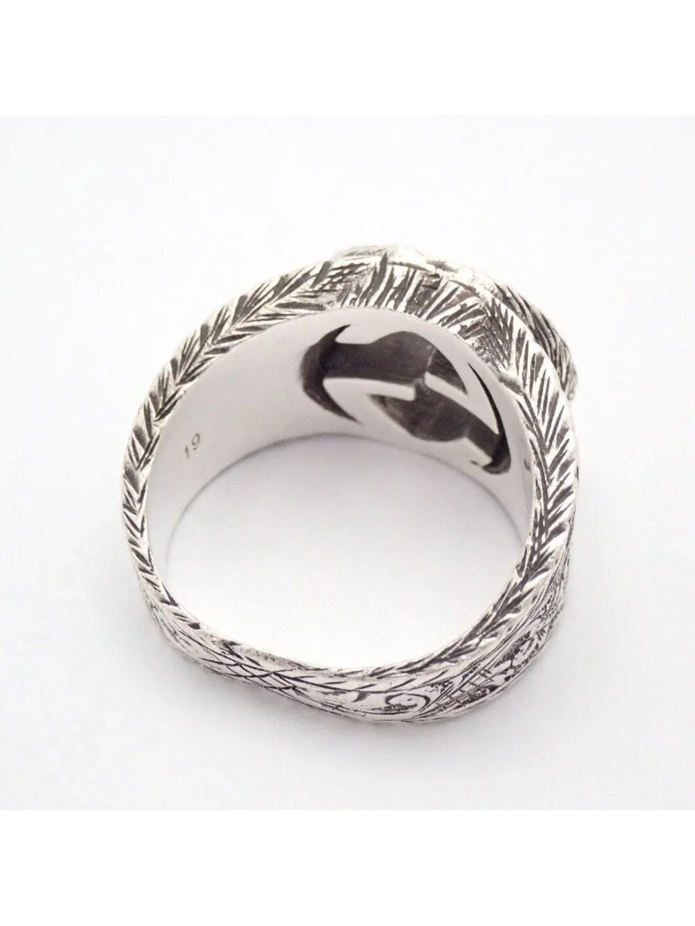Gucci Interlocking G Arabesque Ring 925 Sterling Silver